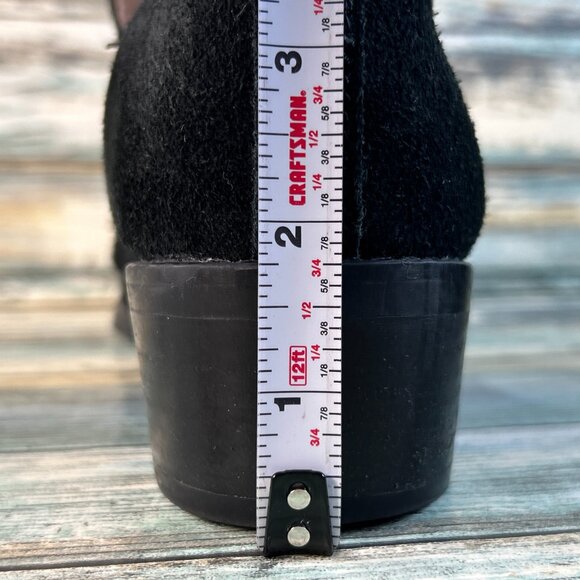 Montana Chelsea Booties Womens 10M Black Suede Slip On Low Block Heel Ankle - Picture 11 of 12